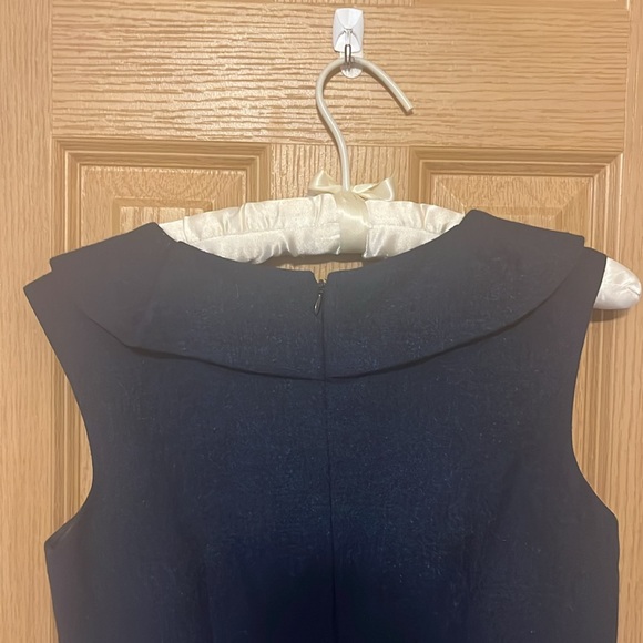 Merona size 6 sleeveless blue wool like material with Peter Pan collar - Picture 5 of 5